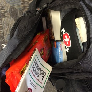 Several books and Reese's Cups with which to buy Japanese friends